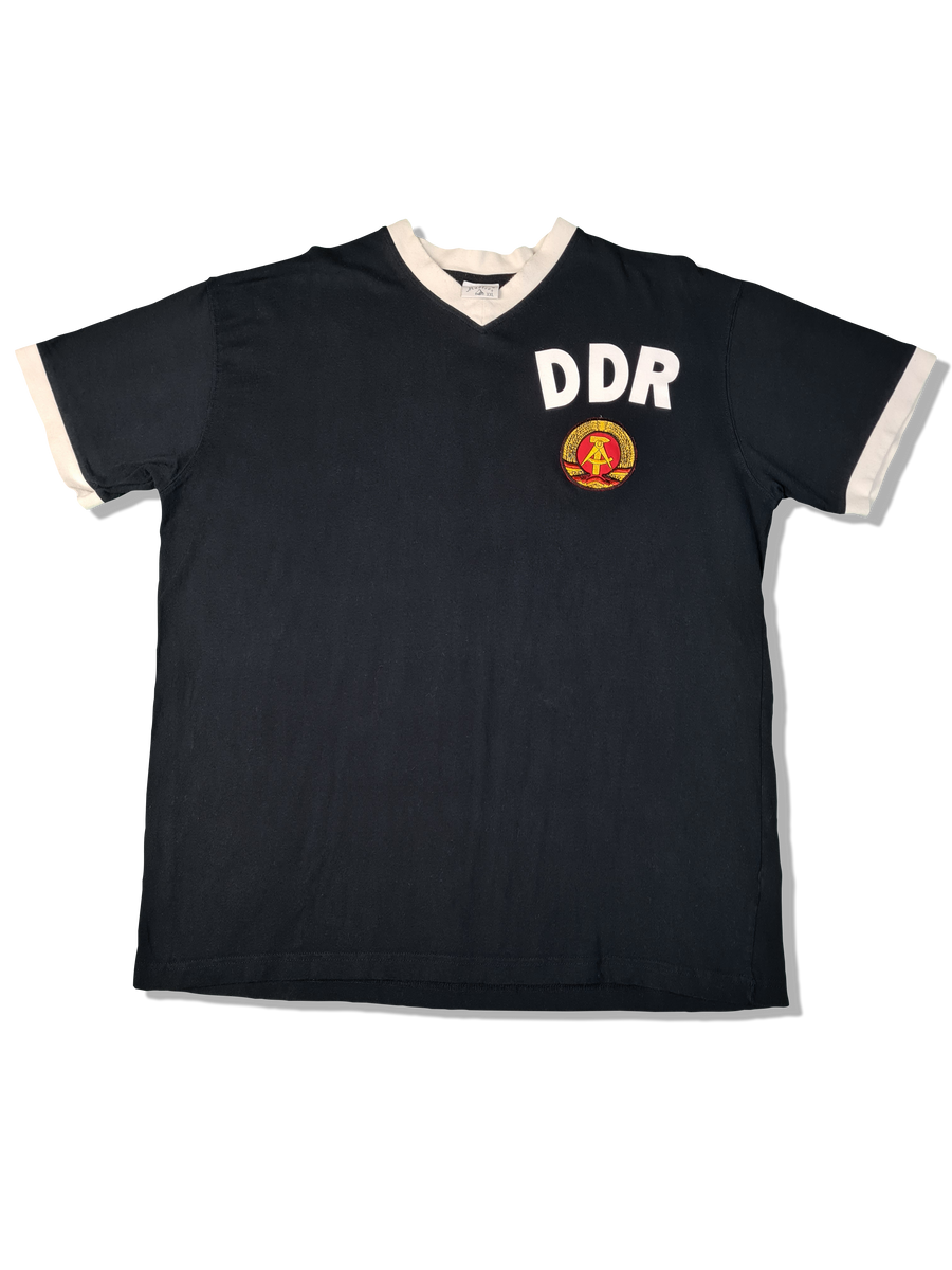 Retro Madison Shirt DDR World Cup 1974 Short Sleeve Retro Football Sch