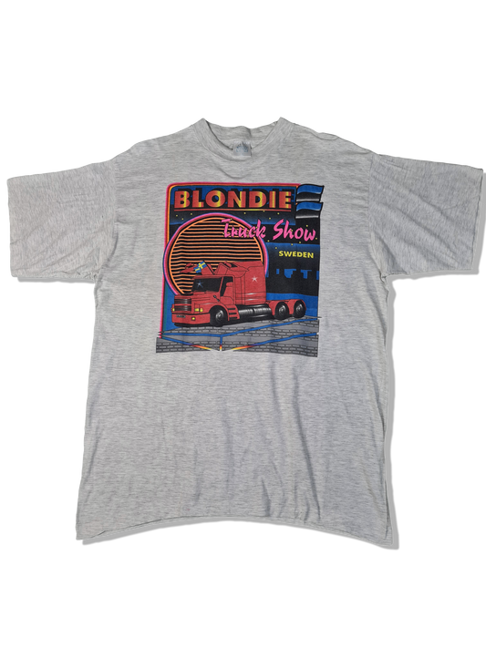 Vintage Texas Bull Shirt Blondie Truck Show Sweden Single Stitched Heather Grau XL