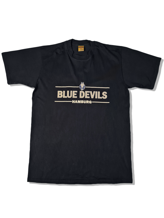 Vintage Jerzees Shirt Blue Devils Hamburg Football Merch Dunkelblau L