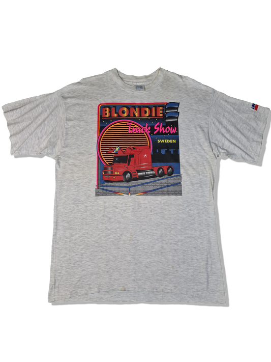 Vintage Texas Bull Shirt Lincoln Blondie Truck Show Sweden Single Stitched Heather Grau XXL