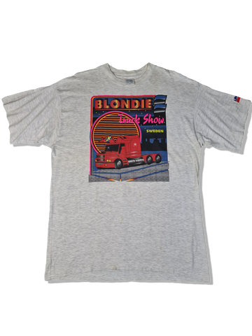 Vintage Texas Bull Shirt Lincoln Blondie Truck Show Sweden Single Stitched Heather Grau XXL