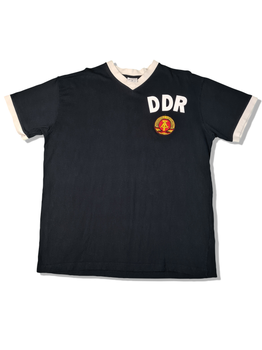 Retro Madison Shirt DDR World Cup 1974 Short Sleeve Retro Football Schwarz XXL