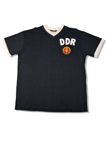 Retro Madison Shirt DDR World Cup 1974 Short Sleeve Retro Football Schwarz XXL