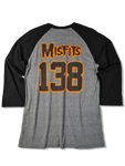 Misfits Longsleeve Astro Zombie Baseball Heathergrau Schwarz M