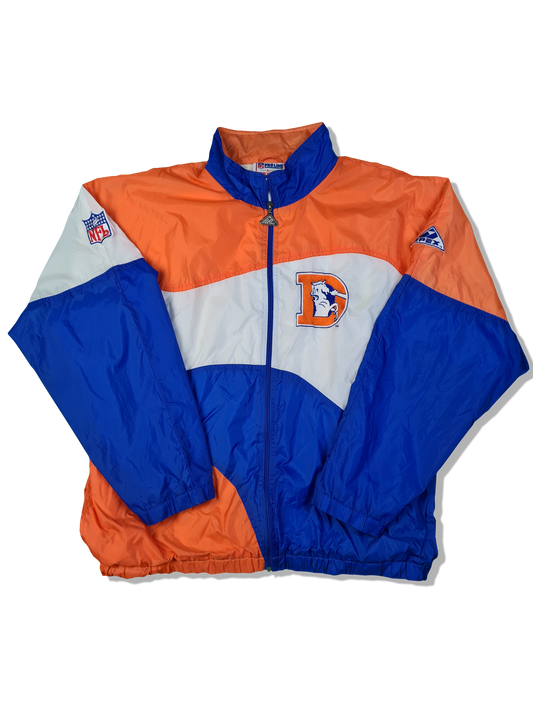 Vintage Pro Line x Apex One Jacke Broncos NFL Made In Macau Blau Orange L