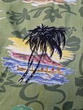 Vintage Pineapple Connection Hawaiishirt Kurzarm Beach Made In Korea Grün M