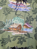Vintage Pineapple Connection Hawaiishirt Kurzarm Beach Made In Korea Grün M
