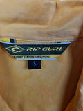 Vintage Rip Curl Hemd Kurzarm Hawaii Hibiskus Surfer Gelb Weiß S