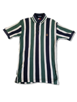 Vintage Tommy Hilfiger Poloshirt Stripes Crest Logo Grün Navy M