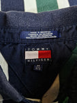 Vintage Tommy Hilfiger Poloshirt Stripes Crest Logo Grün Navy M