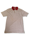 Vintage Yves Saint Laurent PoloShirt Striped Leinen Weiß Rot L