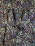 Vintage Luijanne Hemd Abstrakt Pattern Kurzarm Lila Rot M