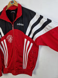 Vintage Adidas Sportjacke Blacktag Leichtathletikgemeinschaft Ried Verein Rot Schwarz (D4) S