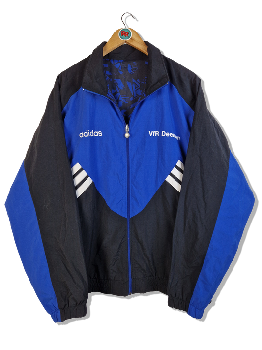 Vintage Adidas Sportjacke Late 80s Reversible VFR Deensen Wendejacke Blau Schwarz (D7) L