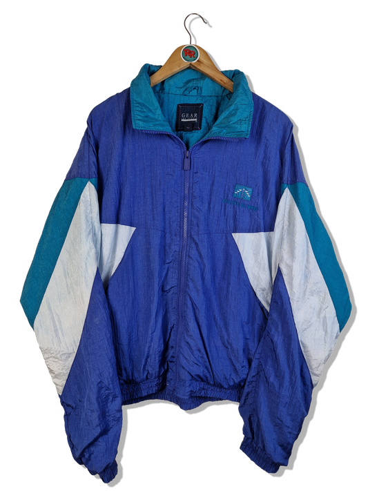 Vintage Gear For Sports Sportjacke Made In Korea Blau Weiß XL