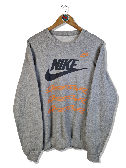 Vintage Nike Sweater 80s Bedruckt Grau L-XL