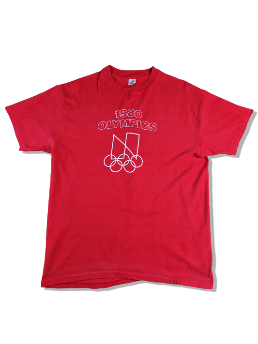 Rare! Vintage Hanes Shirt Beefy-T Olympics 1980 Russland Moskau Rot L-XL