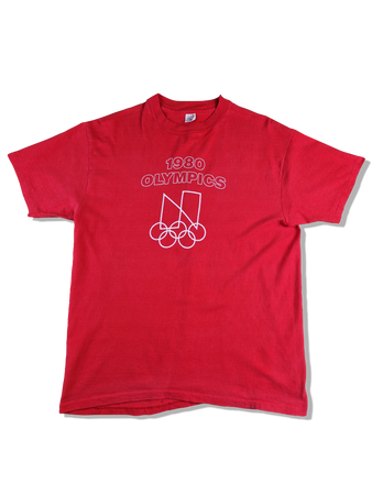 Rare! Vintage Hanes Shirt Beefy-T Olympics 1980 Russland Moskau Rot L-XL