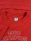 Rare! Vintage Hanes Shirt Beefy-T Olympics 1980 Russland Moskau Rot L-XL