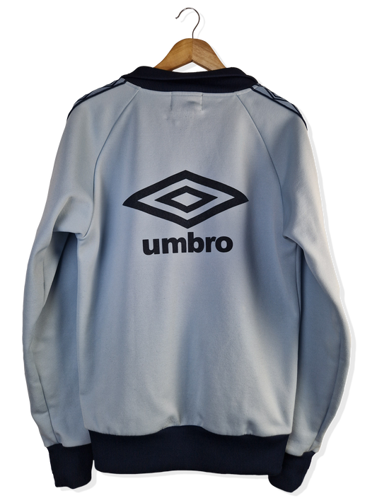 Vintage Umbro Sportjacke 80s #66 Big Back Logo Logostreifen Hellblau L