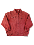 Vintage Leinen Jacke Jeansjacken Schnitt Blouson Rot M-L