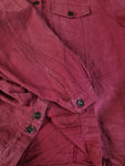 Vintage Leinen Jacke Jeansjacken Schnitt Blouson Rot M-L