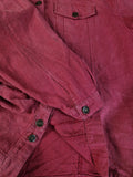 Vintage Leinen Jacke Jeansjacken Schnitt Blouson Rot M-L