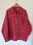 Vintage Leinen Jacke Jeansjacken Schnitt Blouson Rot M-L