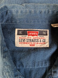 Vintage Levis Jeanshemd Dicker Stoff Made In Hong Kong Blau XL