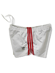 Rare! Vintage Adidas Shorts 80s Shiny Sprinter Made In Weste Germany Weiß Rot (D6) M-L