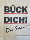 Vintage Trashed Tank Top Cut Off "Bück Dich Du Sau" Single Stitched Weiß XXL