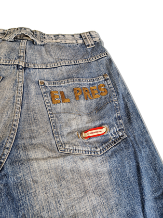 El Presidente Jeansshorts Baggy Bestickt 36