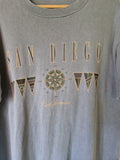 Vintage Tech Styles Shirt Tourist California San Diego Single Stitched Made IN USA Blau Grau M