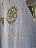 Vintage Tech Styles Shirt Tourist California San Diego Single Stitched Made IN USA Blau Grau M