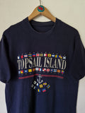 Vintage Islander Sportswear Shirt Topsail Island 1993 Single Stitched Dunkelblau M-L