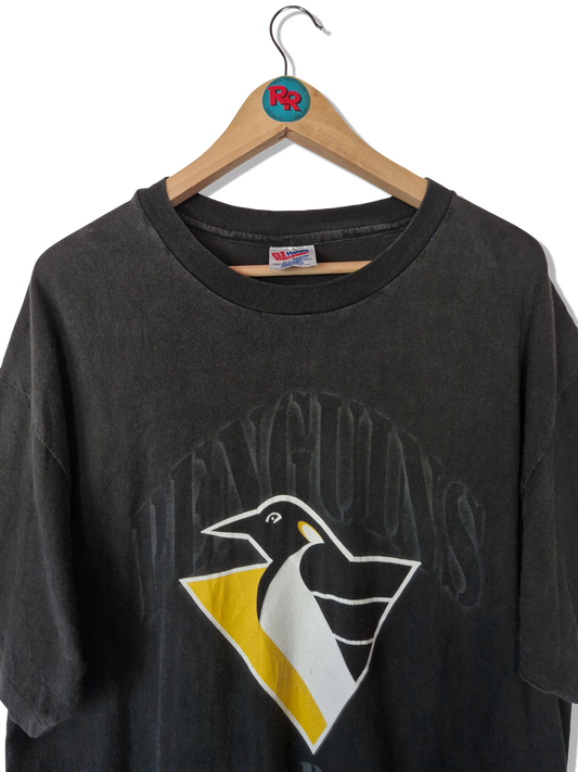 Vintage Hanes Shirt Pittsburgh Penguins NHL Single Stitched Schwarz XL