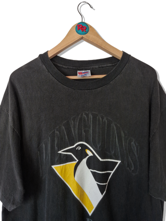 Vintage Hanes Shirt Pittsburgh Penguins NHL Single Stitched Schwarz XL