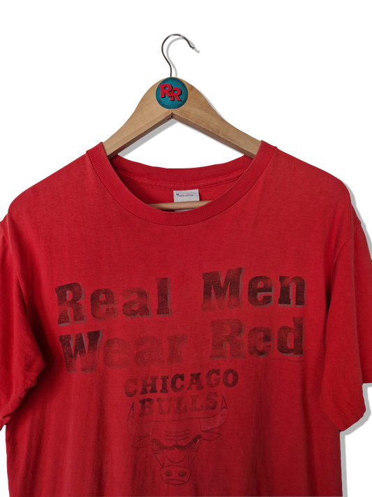 Vintage Salem Shirt Chichago Bulls "Real Men Wear Red" Trashed Single Stitched Rot M