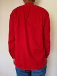 Vintage Bluse Asymmetrische Knopfleiste Rot L