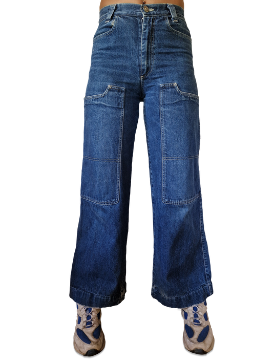 Vintage Killah Babe Jeans Skater Flared Baggy Blau 31