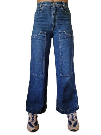 Vintage Killah Babe Jeans Skater Flared Baggy Blau 31