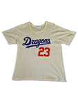 Vintage Dragon Shirt Japan Baseball Chunichi Dragons #23 Sekikawa Single Stitched Weiß M-L