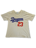 Vintage Dragon Shirt Japan Baseball Chunichi Dragons #23 Sekikawa Single Stitched Weiß M-L