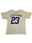 Vintage Dragon Shirt Japan Baseball Chunichi Dragons #23 Sekikawa Single Stitched Weiß M-L