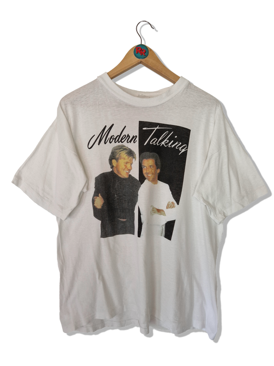 Vintage Modern Talking Shirt Single Stitched Weiß S-M