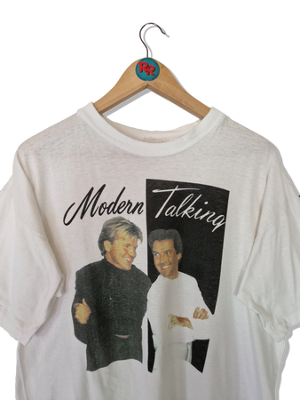 Vintage Modern Talking Shirt Single Stitched Weiß S-M