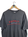 Vintage Esprit Shirt Big Logo Bedruckt Faded Schwarz L