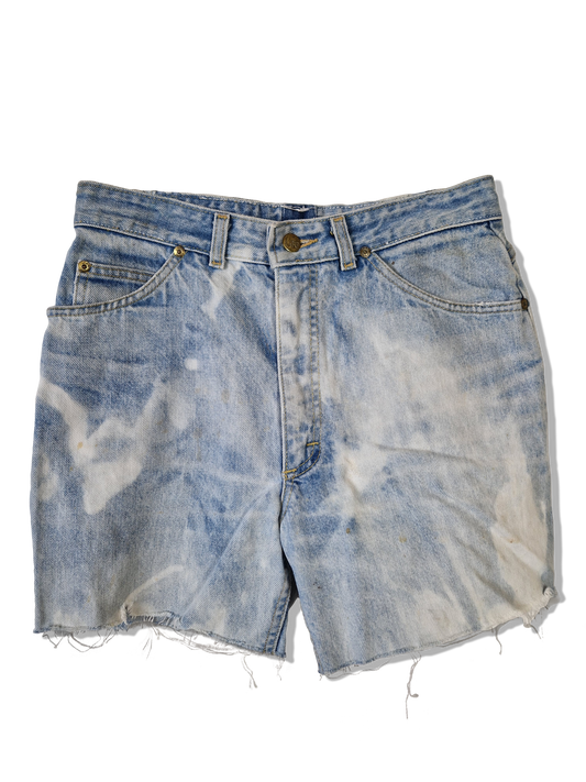 Vintage Lee Jeansshorts 80s Acid Washed Made In Belgium Blau Weiß XS-S