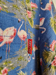 Kikstyo Hemd Kurzarm Flamingo Japanese Designer Blau M