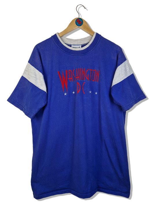 Vintage Winona Shirt "Washington DC" Single Stitch Made In USA Bestickt Blau L